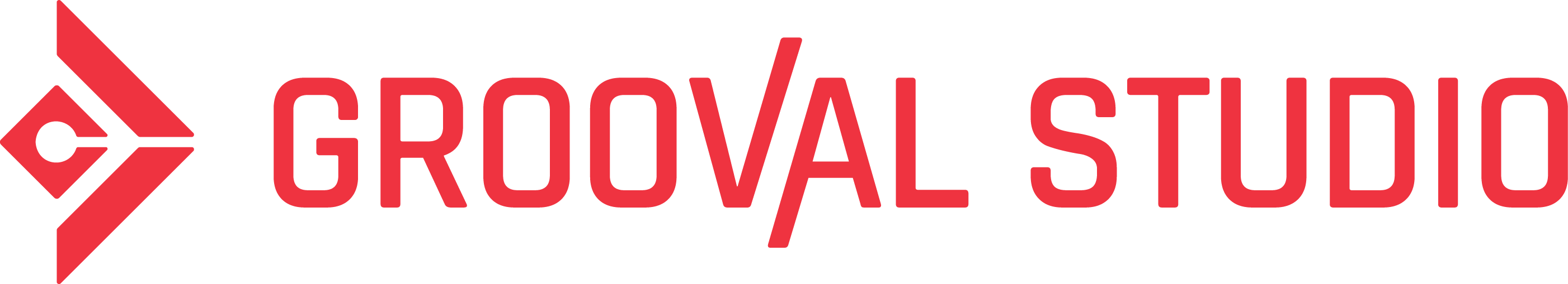 Logo e imagotipo de grooval studio versión del logotipo horizontal.